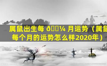 属鼠出生每 🐼 月运势（属鼠每个月的运势怎么样2020年）